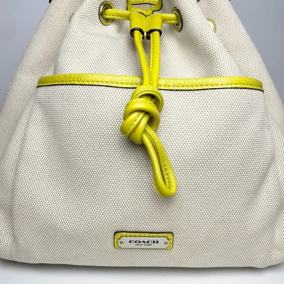 Coach Avery Chartreuse Drawstring Hobo - Picture 11 of 15